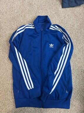 adidas Royal Blue Track Jacket with White 3-Stripes